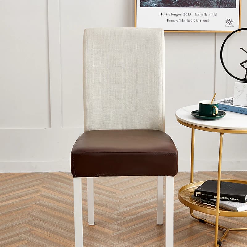 Kastanjanruskea Keinonahkainen Tuolin Istuinsuoja