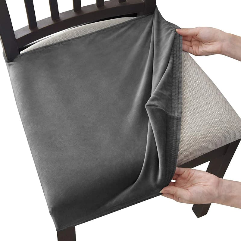 Tummanharmaa Sametti Tuolin Istuinsuoja