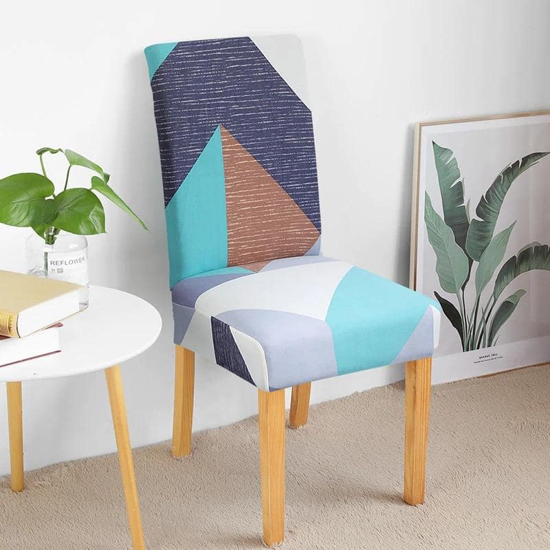 Sininen, Turkoosi, Harmaa Ja Valkoinen Tuolinpäällinen