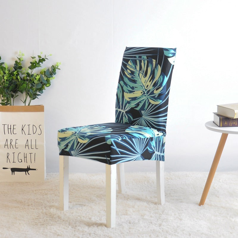 Kukkainen Tuolin Päällinen (Laivastonsininen)