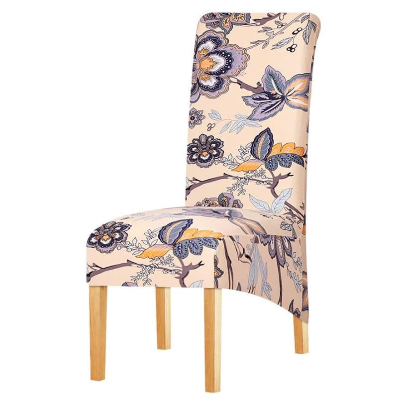 Suurikokoinen Beige Tuolinpäällinen Kukkakuviolla