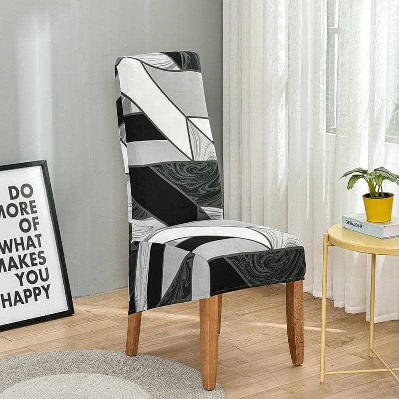 Suurikokoinen Harmaa Tuolinpäällinen Valkoisilla Kuvioilla