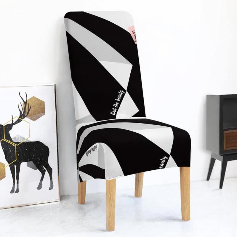 Suurikokoinen Mustavalkoinen Tuolinpäällinen