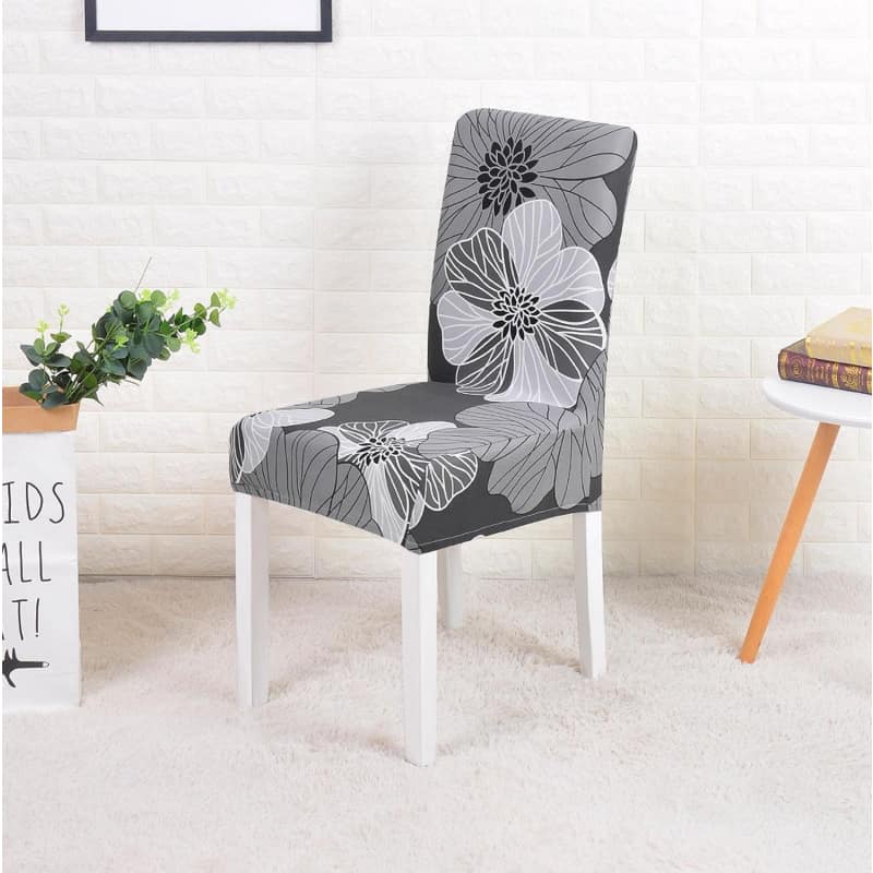 Harmaa Kukkainen Tuolinpäällinen