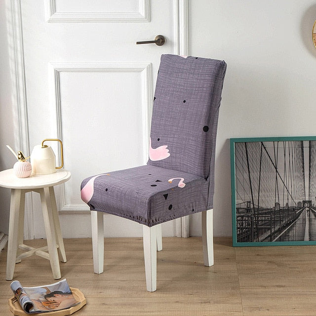 Harmaa Tuolinpäällinen Ruusukuvioilla