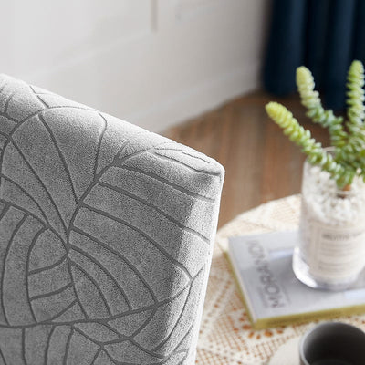 Vedenpitävä Tuolinpäällinen Leaf Vaaleanharmaa