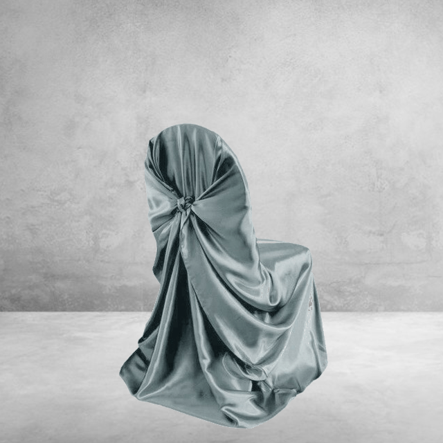 Hopeanvärinen Satiininen Häätuolin Päällinen