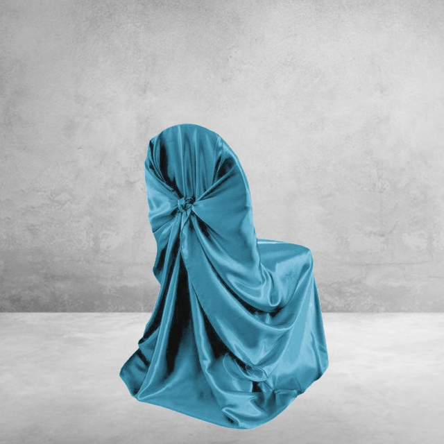 Turkoosi Satiini Häätuolin Päällinen