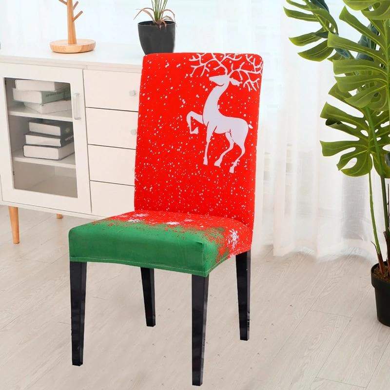 Red Reindeer Joulun Tuolinpäällinen