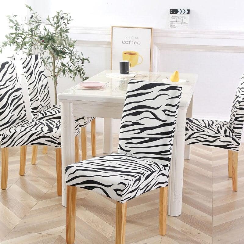 Mustavalkoinen Zebra-Tuolin Päällinen