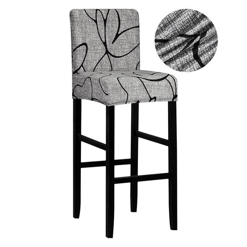 Harmaa Baarijakkaran Päällinen Mustilla Kuvioilla