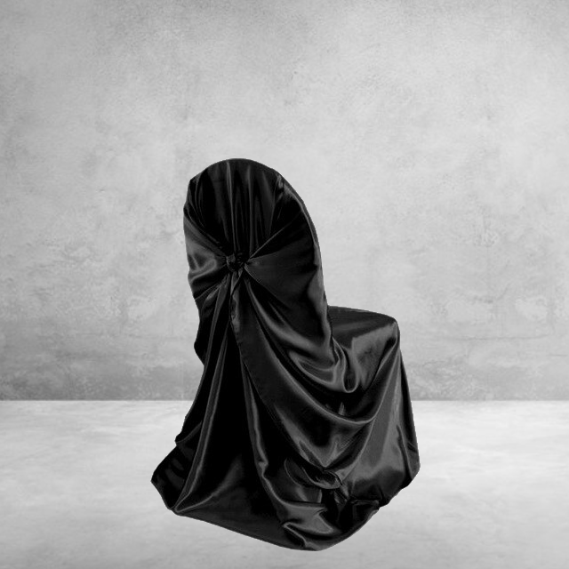 Musta Satiininen Häätuolin Päällinen